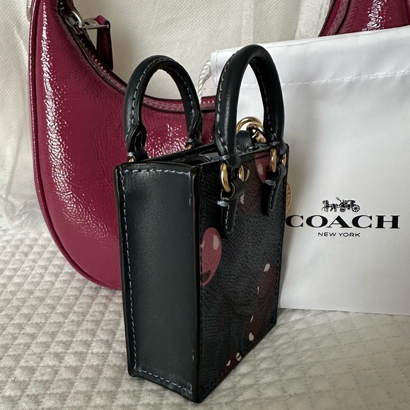 NWT | COACH North/South Mini Tote Bag Charm | Cherry Print - Picture 8 of 14
